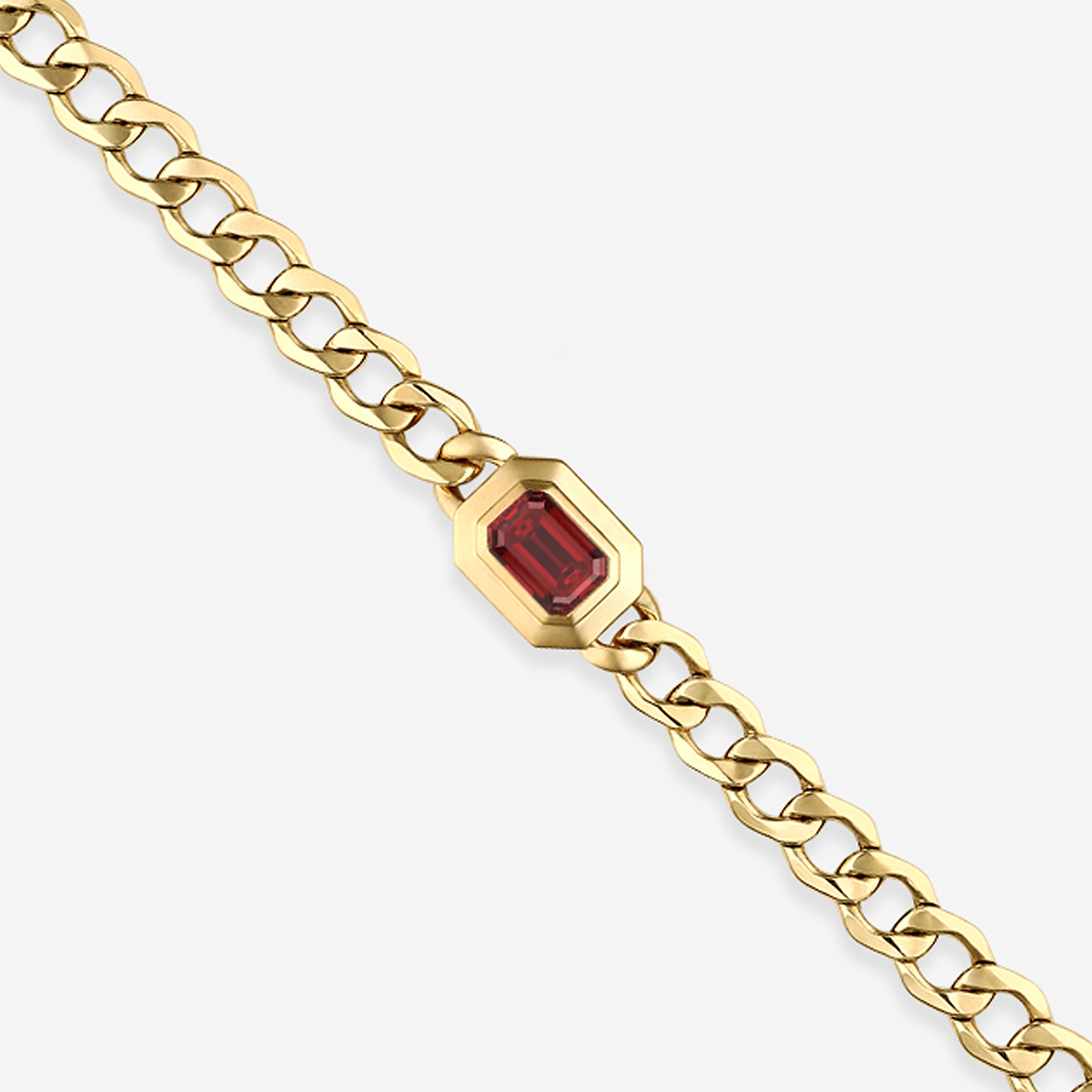Additional Image 2 for  9X6 mm Emerald Cut Lab Grown Ruby Solitaire Bracelet - 7 Inches