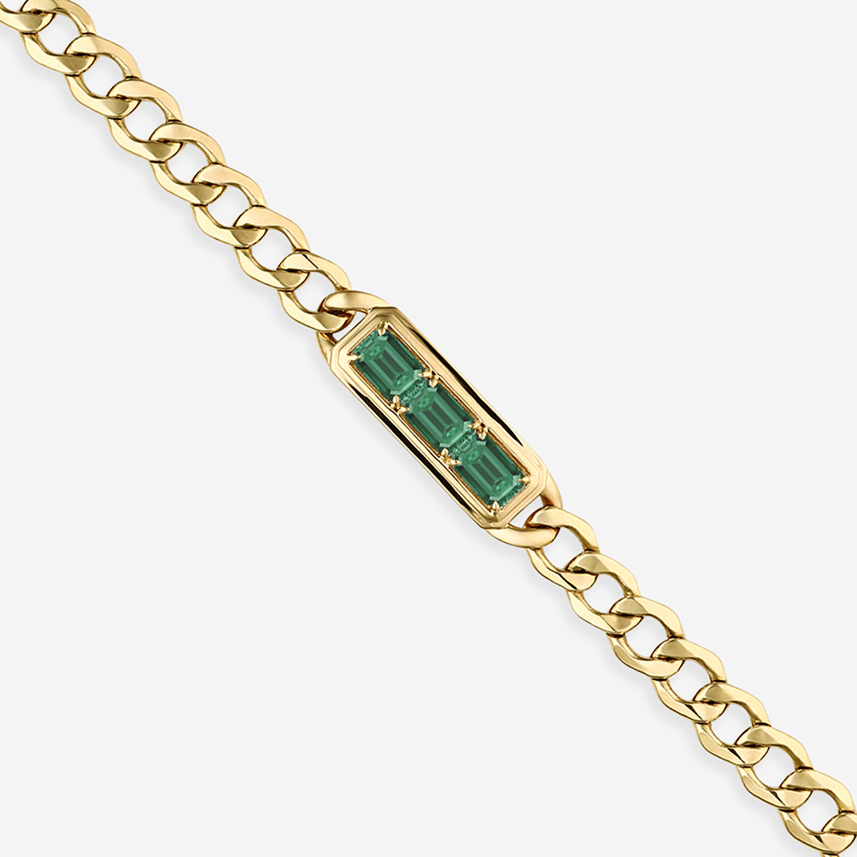 Additional Image 1 for  7x5 mm Emerald Cut Lab Grown Emerald Bracelet - 7 Inches