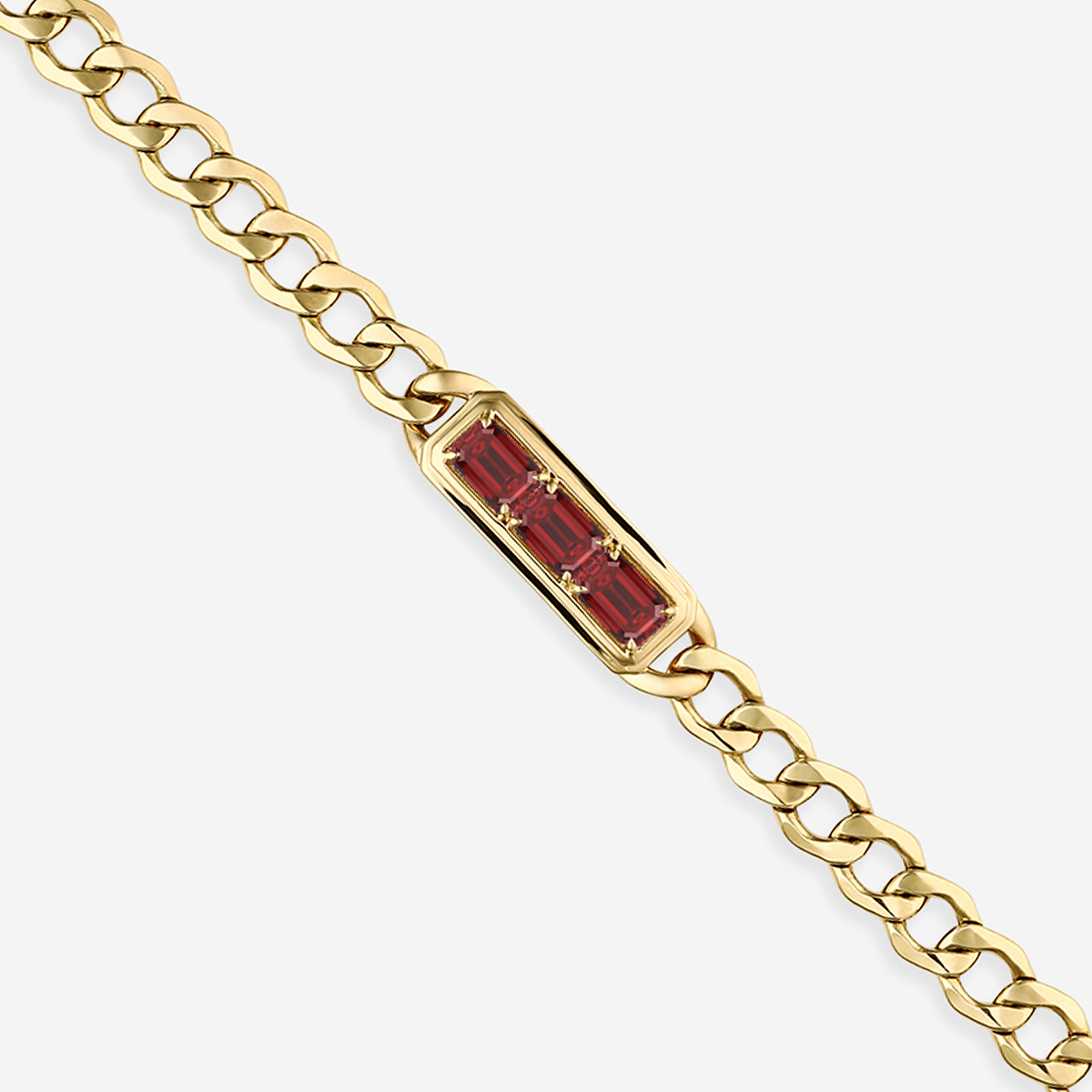 Additional Image 1 for  7x5 mm Emerald Cut Lab Grown Ruby Bracelet - 7 Inches