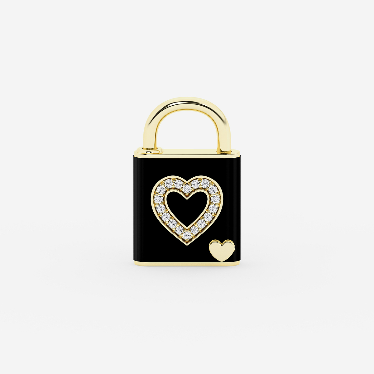 Additional Image 1 for  1/4 ctw Round Lab Grown Diamond Heart Design Lock Bracelet with Black Ceramic