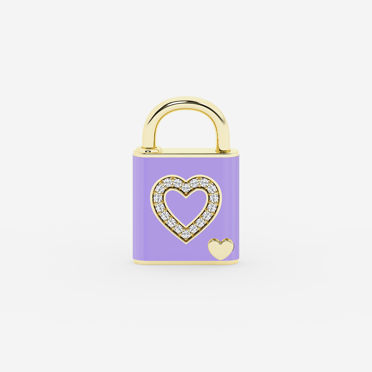 Additional Image 1 for  1/4 ctw Round Lab Grown Diamond Heart Design Lock Bracelet with Lavender Ceramic