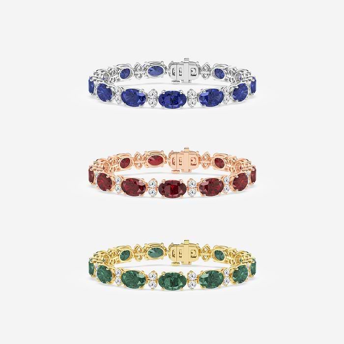 Oval Cut Created Sapphire Fashion Bracelet