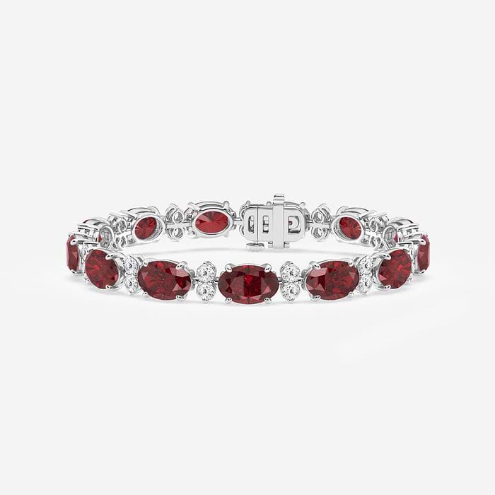 Oval Cut Created Ruby Fashion Bracelet
