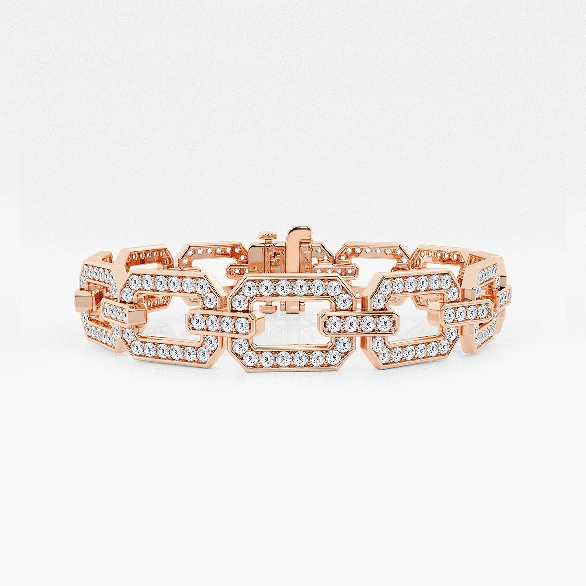 5 ctw Round Lab Grown Diamond Open Link Pave Bracelet - 7 Inches