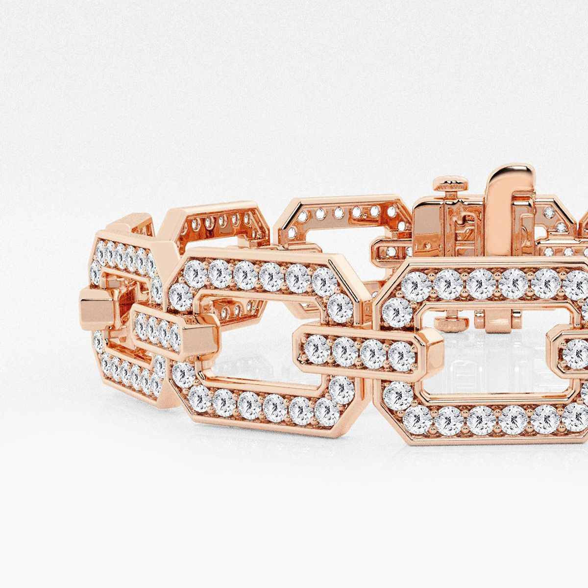 Additional Image 1 for  5 ctw Round Lab Grown Diamond Open Link Pave Bracelet - 7 Inches
