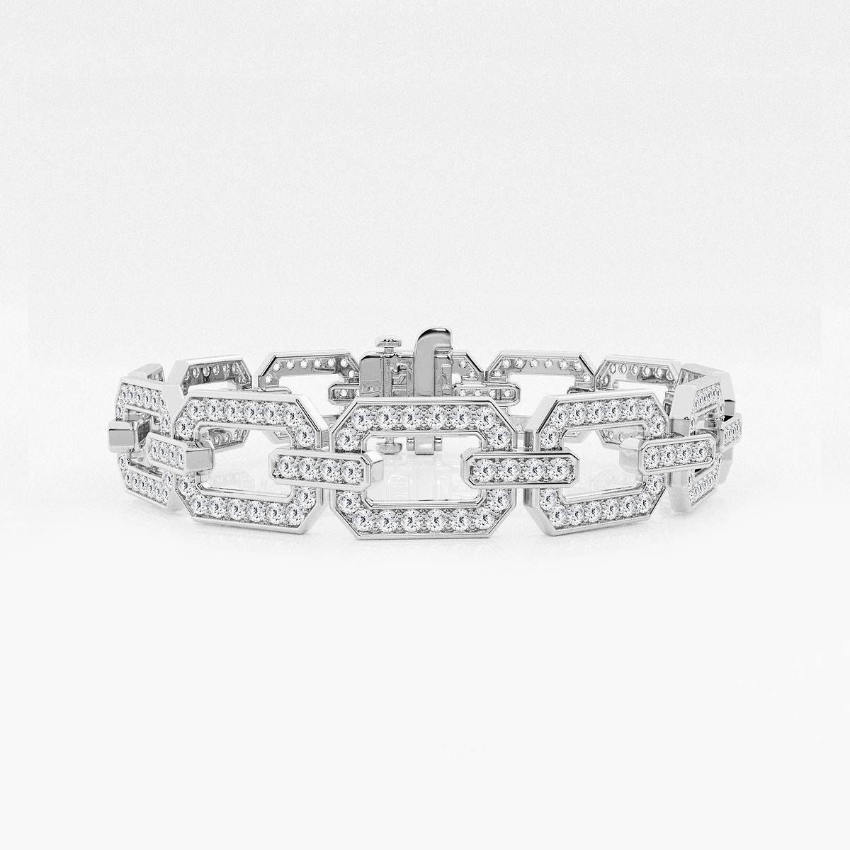 5 ctw Round Lab Grown Diamond Open Link Pave Bracelet - 7 Inches