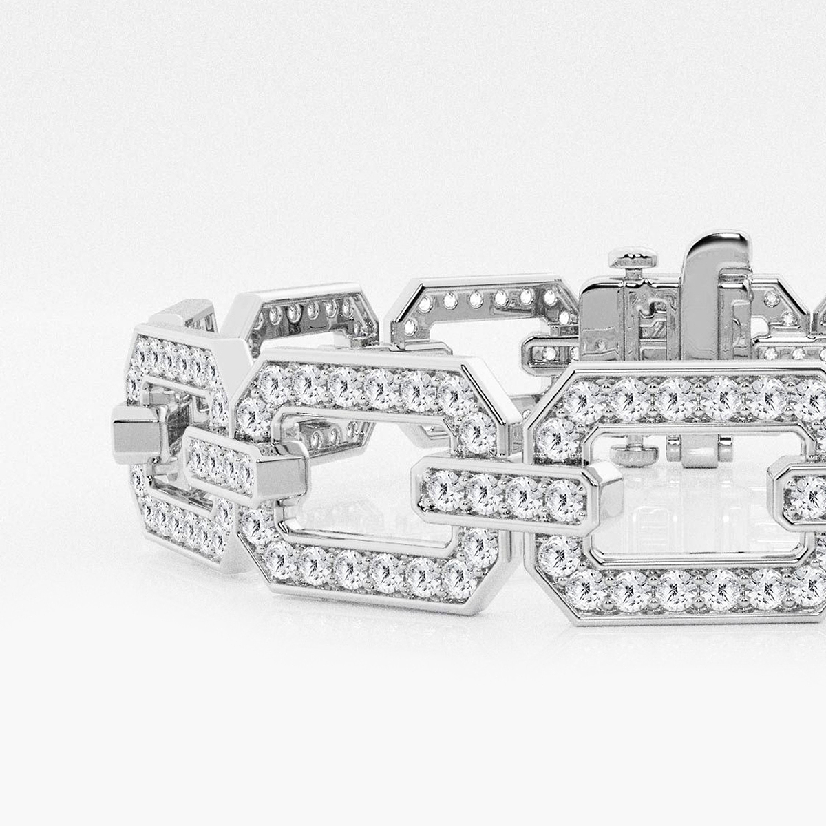 Additional Image 1 for  5 ctw Round Lab Grown Diamond Open Link Pave Bracelet - 7 Inches