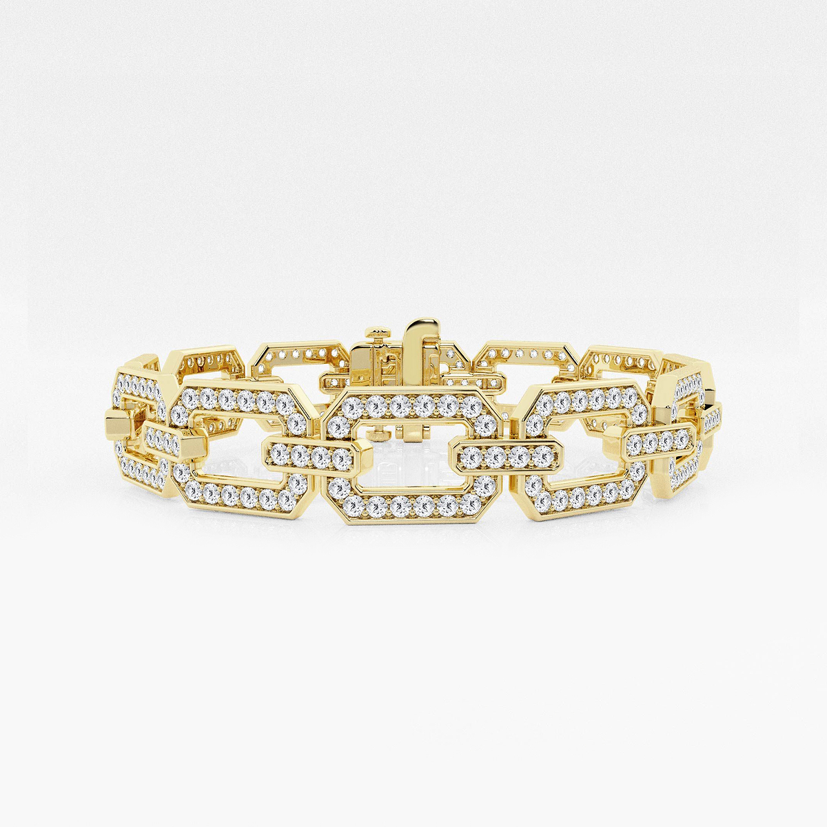 5 ctw Round Lab Grown Diamond Open Link Pave Bracelet - 7 Inches