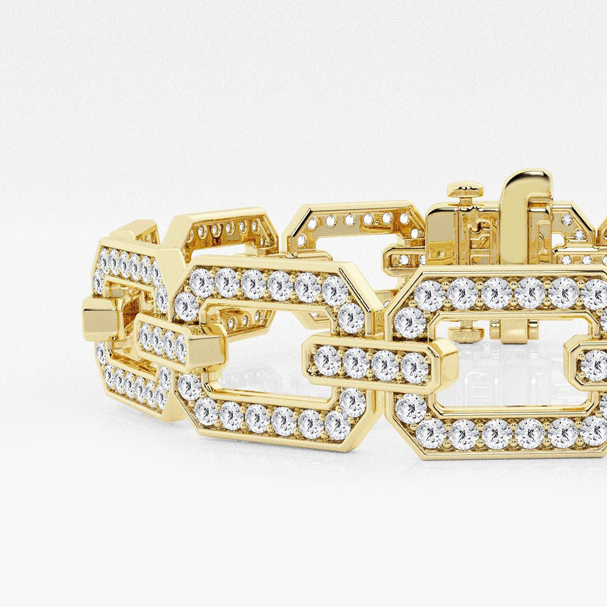 Additional Image 1 for  5 ctw Round Lab Grown Diamond Open Link Pave Bracelet - 7 Inches