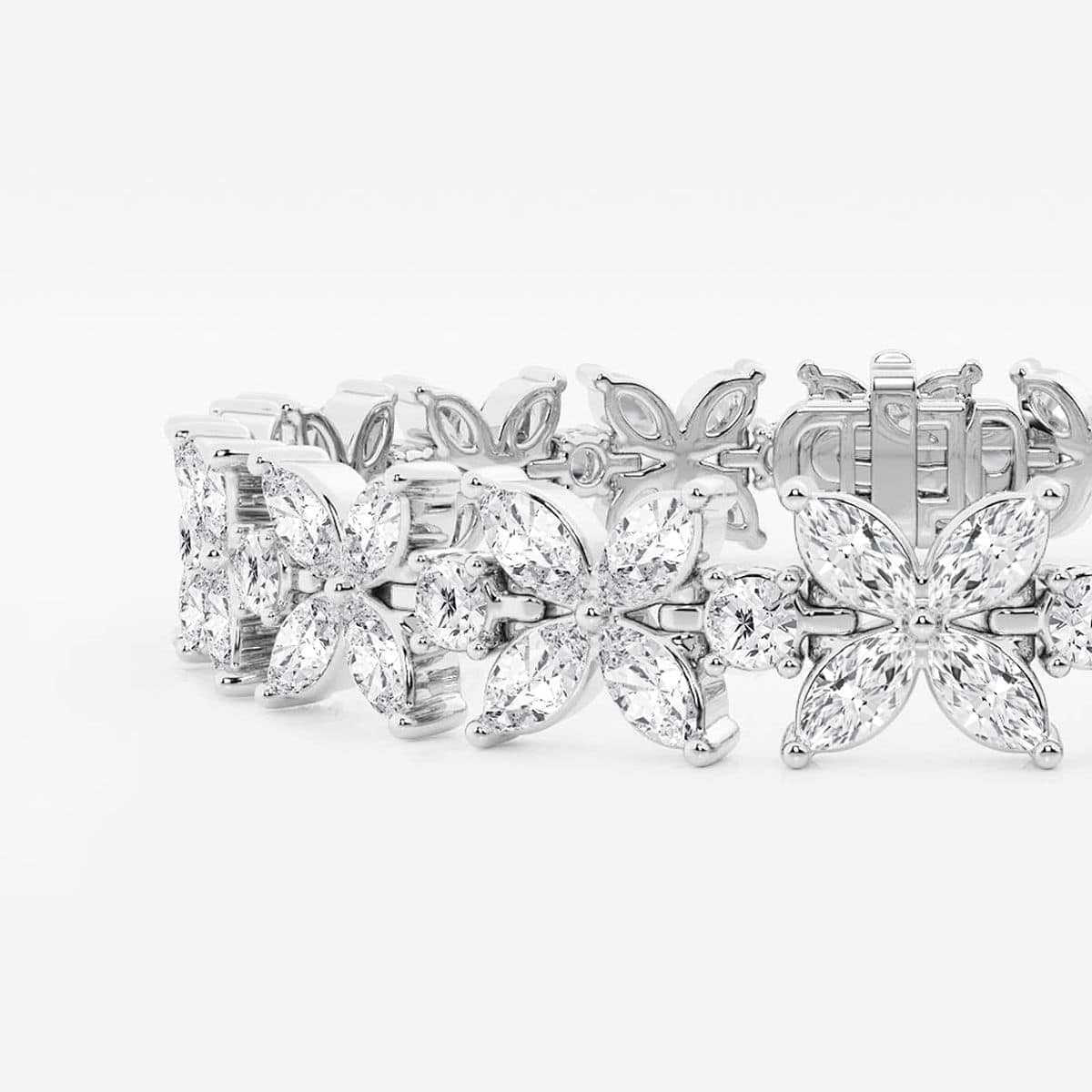 Additional Image 1 for  7 ctw Marquise and Round Lab Grown Diamond XO Fashion Bracelet - 6 Inches
