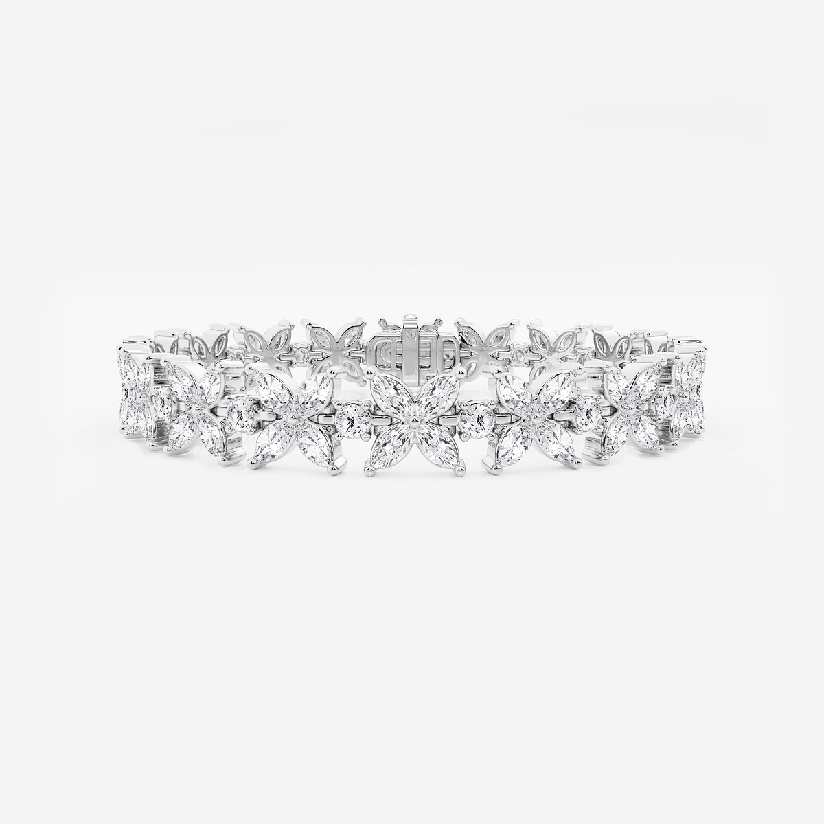 7 ctw Marquise and Round Lab Grown Diamond XO Bracelet - 6.5 Inches