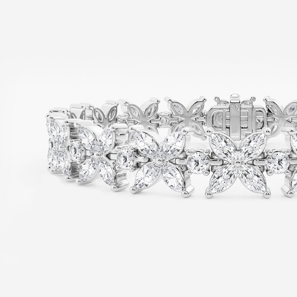 Additional Image 1 for  7 ctw Marquise and Round Lab Grown Diamond XO Bracelet - 6.5 Inches