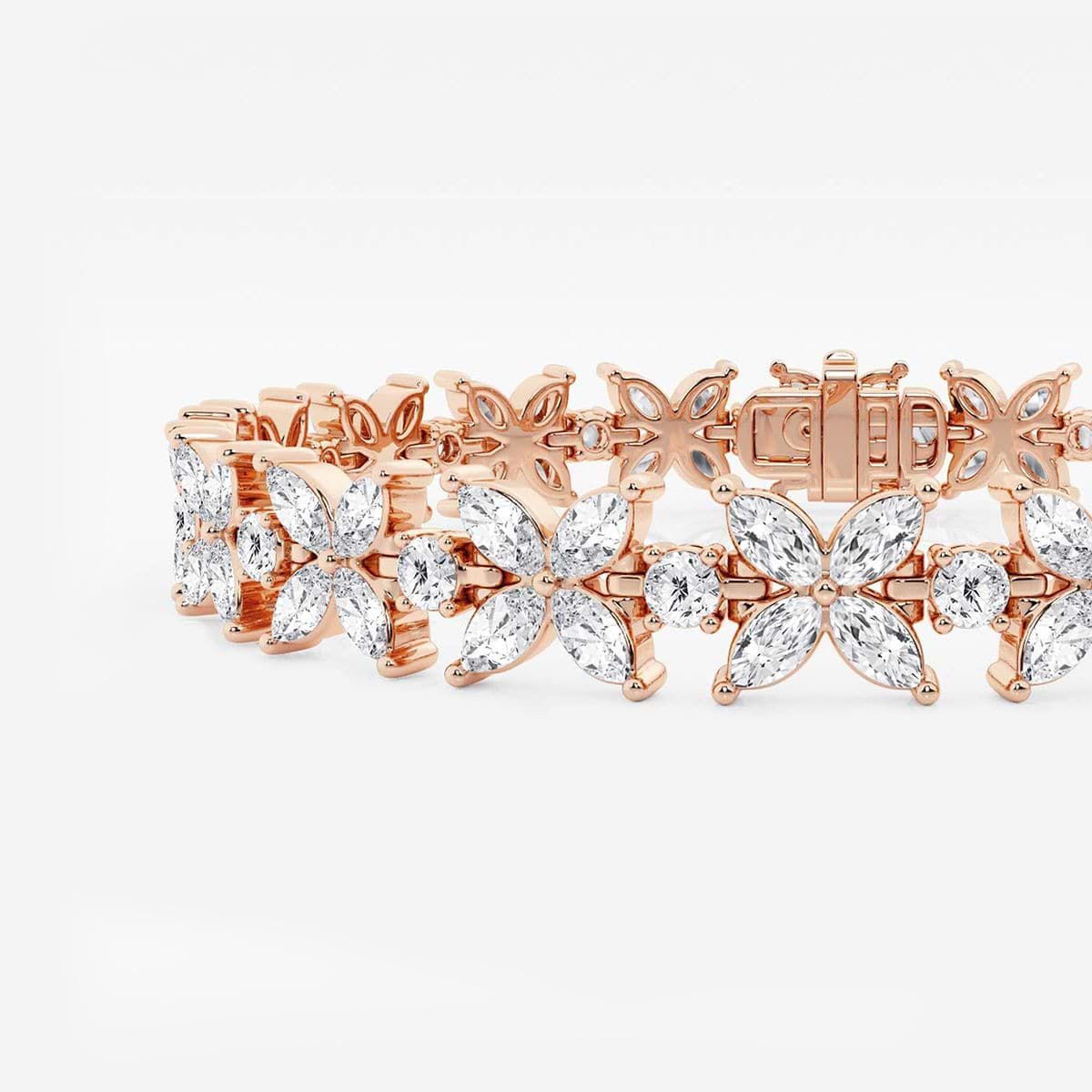 Additional Image 1 for  7 ctw Marquise and Round Lab Grown Diamond XO Fashion Bracelet - 7 Inches