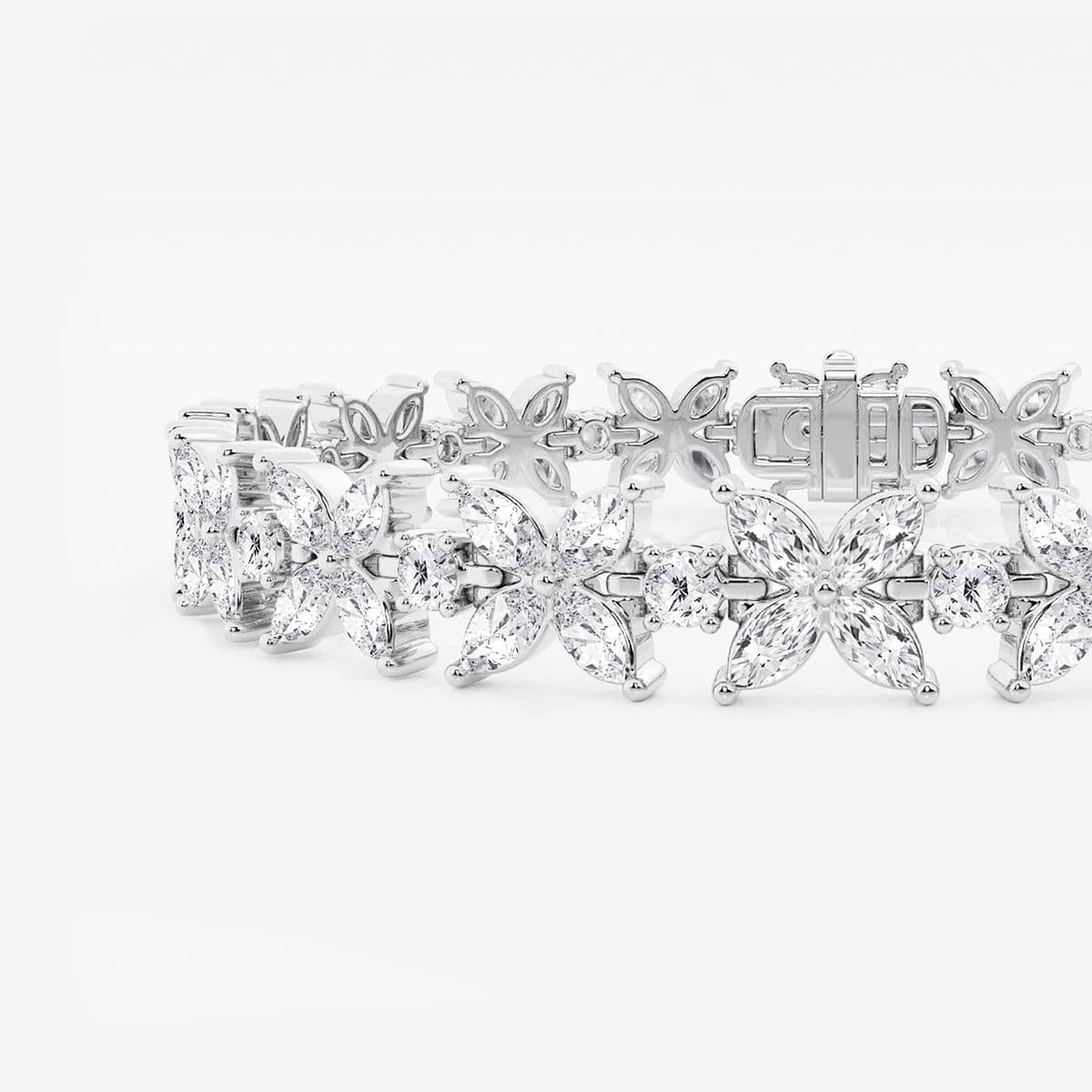 Additional Image 1 for  7 ctw Marquise and Round Lab Grown Diamond XO Fashion Bracelet - 7 Inches