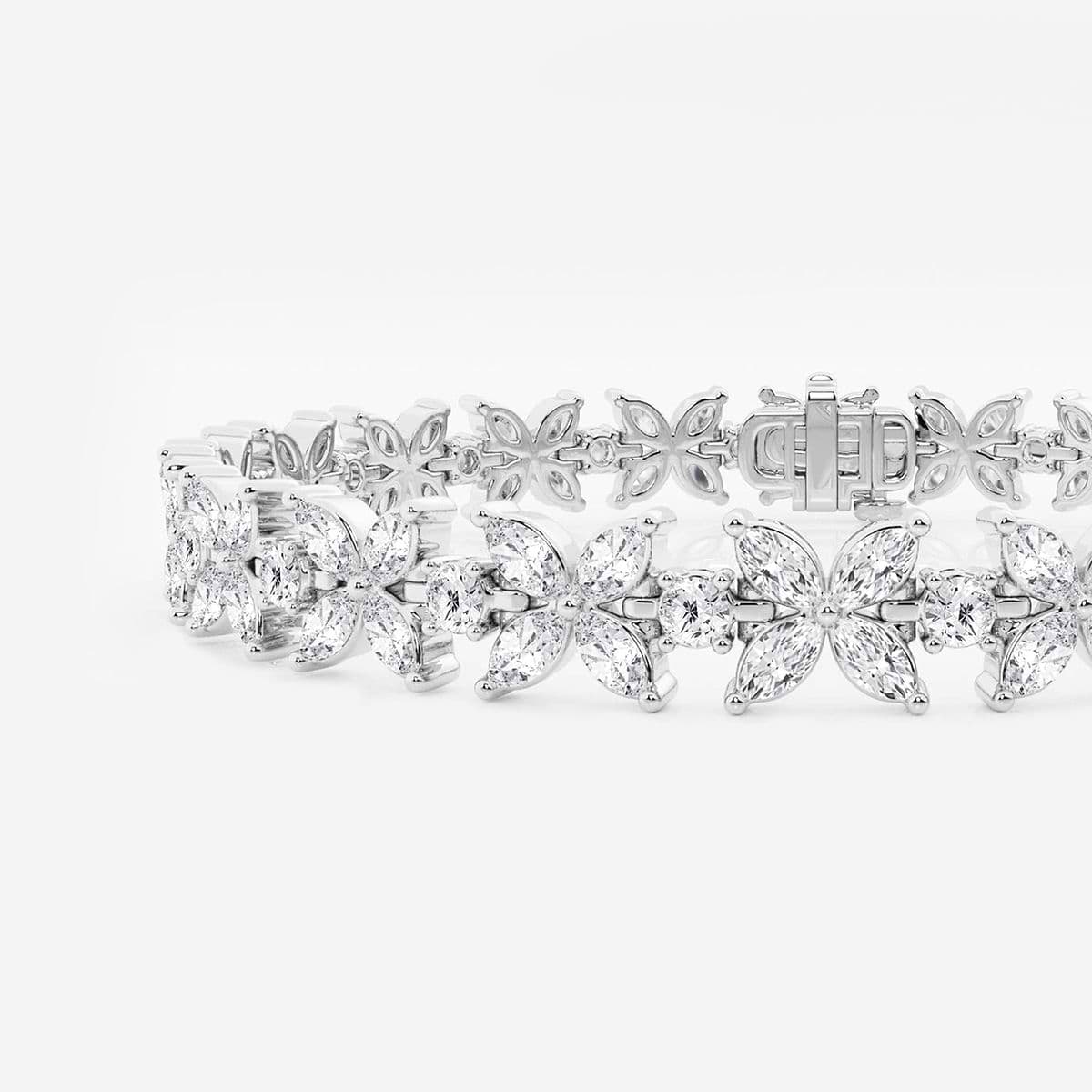 Additional Image 1 for  7 ctw Marquise and Round Lab Grown Diamond XO Fashion Bracelet - 7.5 Inches