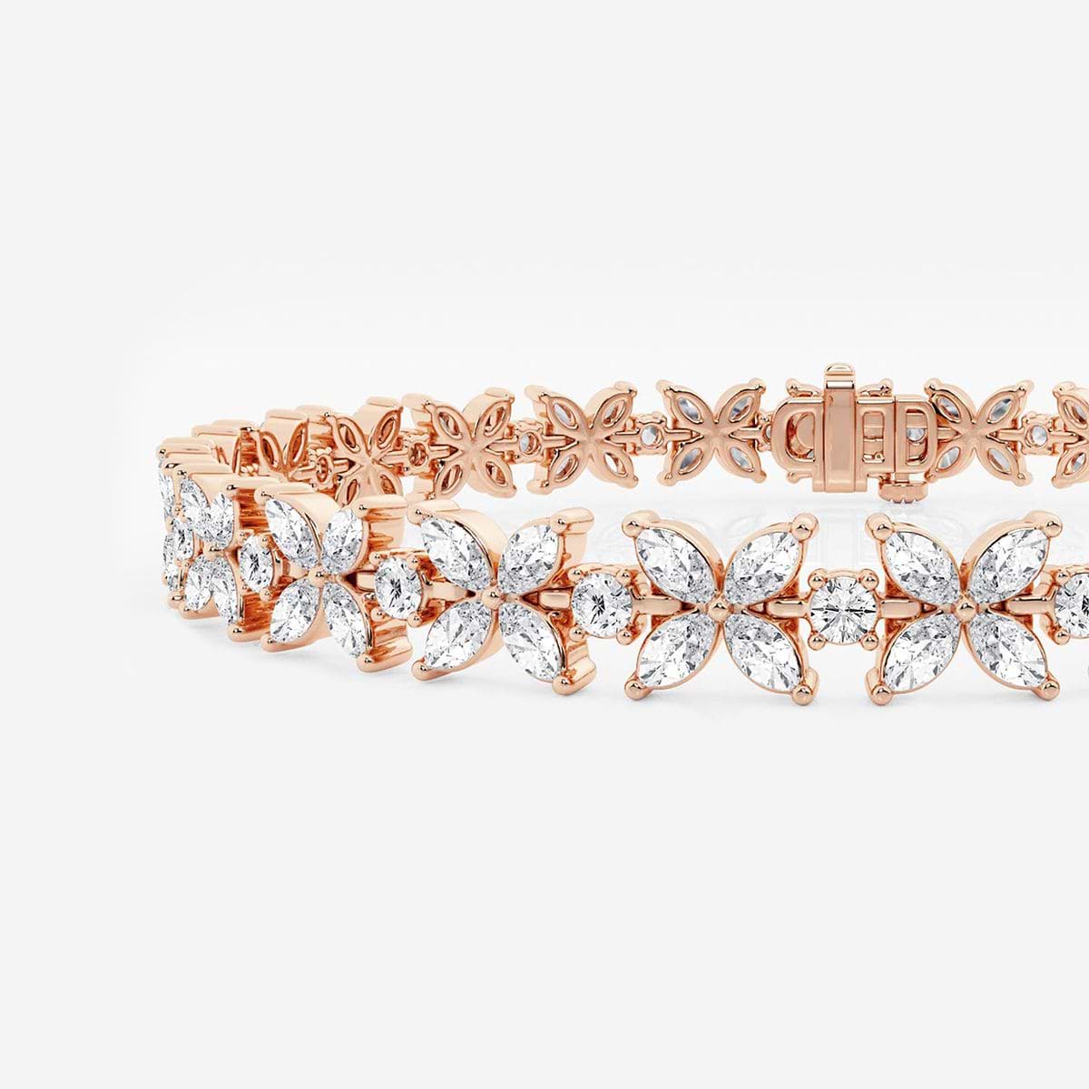Additional Image 1 for  7 ctw Marquise and Round Lab Grown Diamond XO Fashion Bracelet - 8 Inches