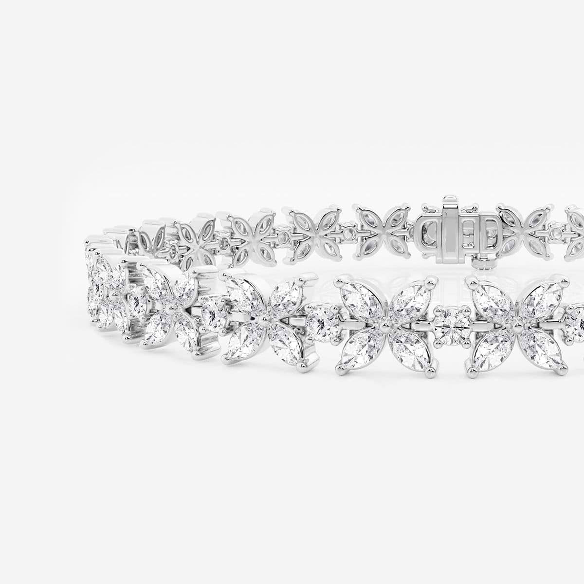 Additional Image 1 for  7 ctw Marquise and Round Lab Grown Diamond XO Fashion Bracelet - 8 Inches