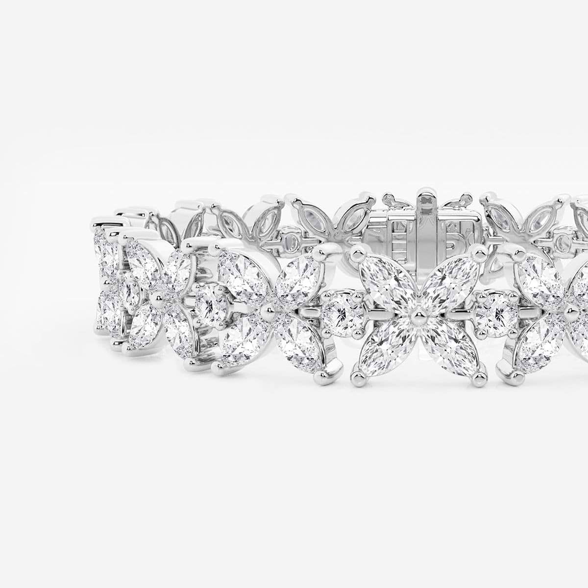 Additional Image 1 for  9 ctw Marquise and Round Lab Grown Diamond XO Fashion Bracelet - 6 Inches