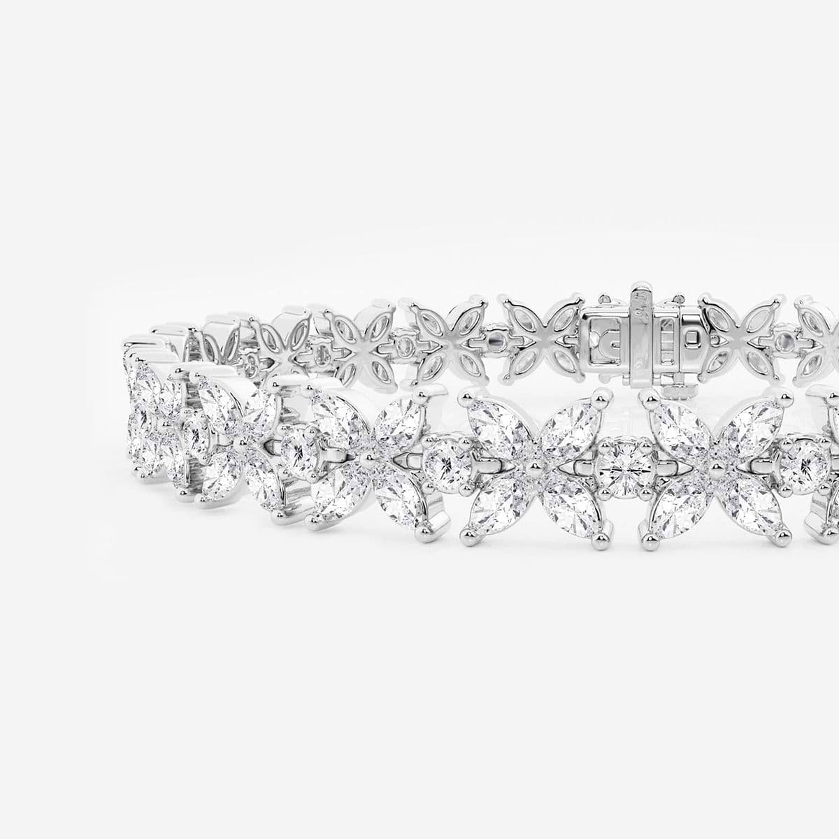 Additional Image 1 for  9 ctw Marquise and Round Lab Grown Diamond XO Fashion Bracelet - 8 Inches