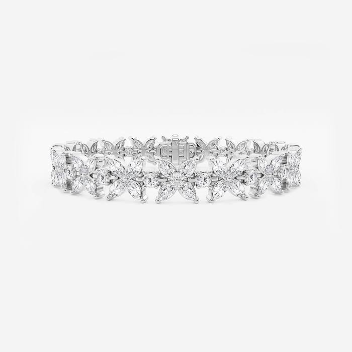 Marquise &amp; Round XO - 7 ctw Marquise and Round Lab Grown Diamond XO Bracelet - 6.5 Inches