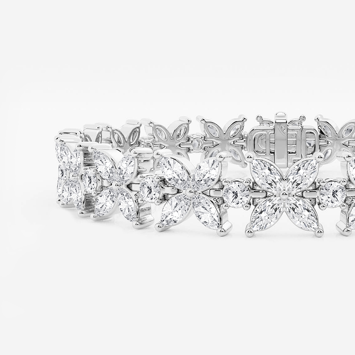 Marquise &amp; Round XO - 7 ctw Marquise and Round Lab Grown Diamond XO Bracelet - 6.5 Inches