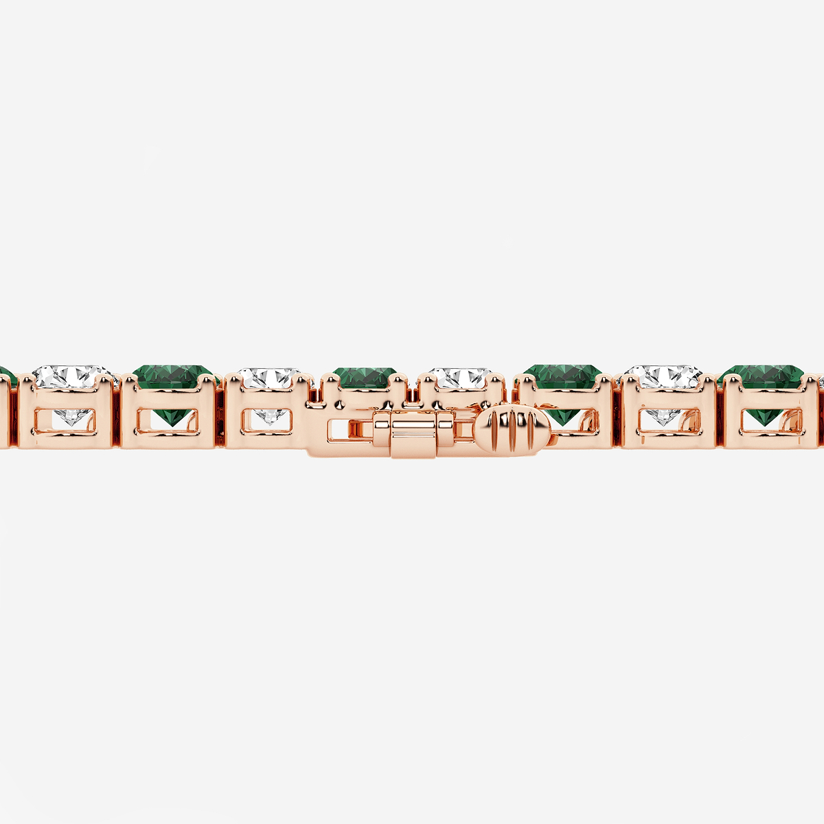 Additional Image 2 for  14 ctw Oval Created Emerald and Oval Lab Grown Diamond Four-Prong Tennis Bracelet - 7 Inches