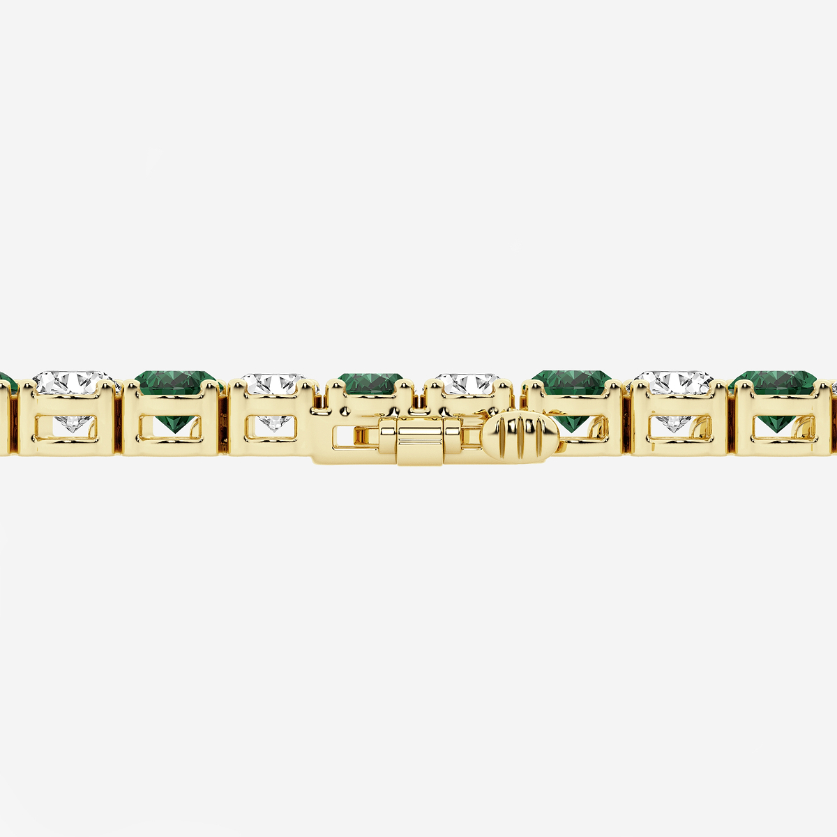 Additional Image 2 for  14 ctw Oval Created Emerald and Oval Lab Grown Diamond Four-Prong Tennis Bracelet - 7 Inches
