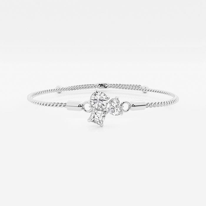 Multi-Shape Three Stone Bolo Fashion Bracelet