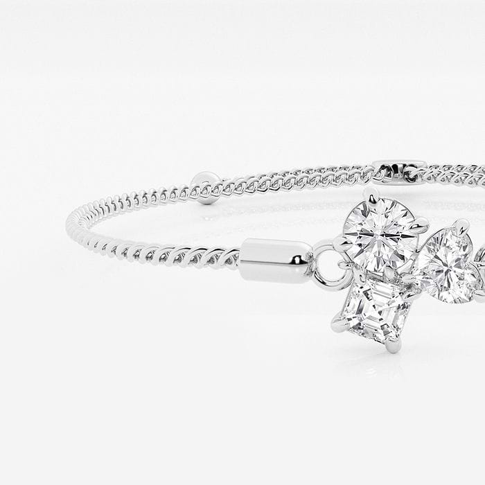Multi-Shape Three Stone Bolo Fashion Bracelet