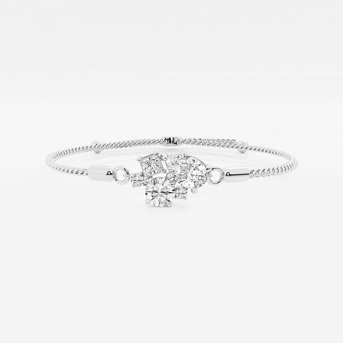 Multi-Shape Five Stone Bolo Fashion Bracelet