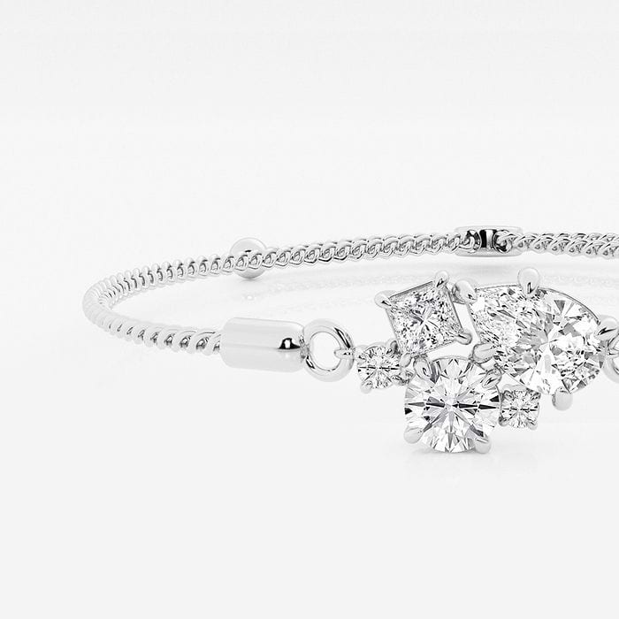 Multi-Shape Five Stone Bolo Fashion Bracelet