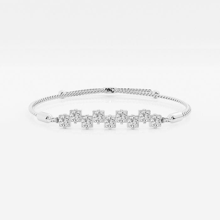 Princess Stagger Seven Stone Bolo Fashion Bracelet