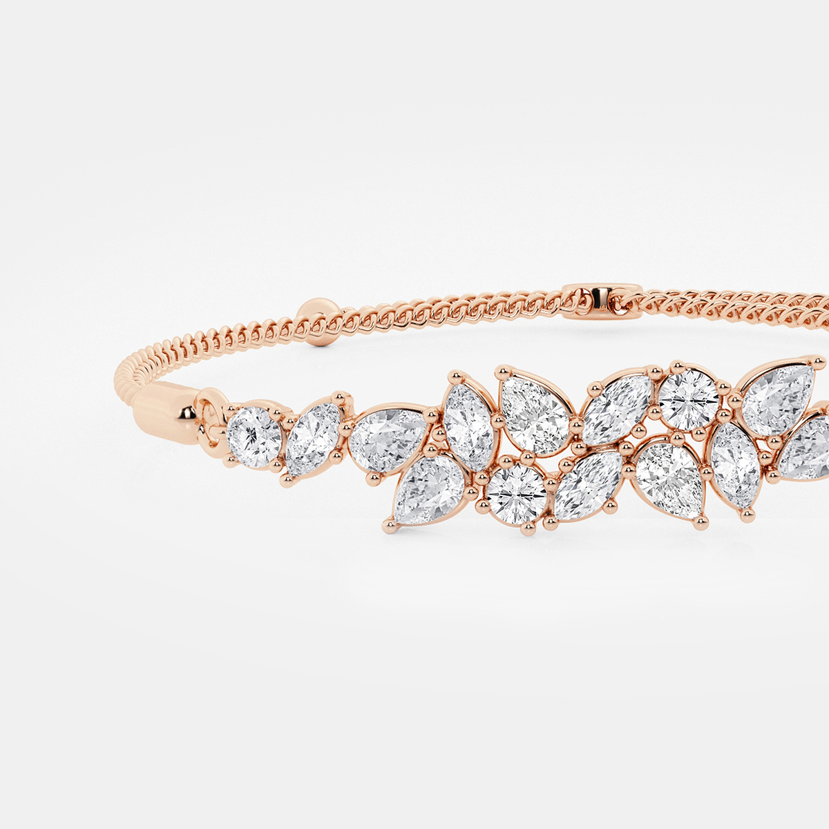 Additional Image 1 for  2 ctw Multi-Shape Lab Grown Diamond Abstract Floral Bolo Bracelet - 9 Inches