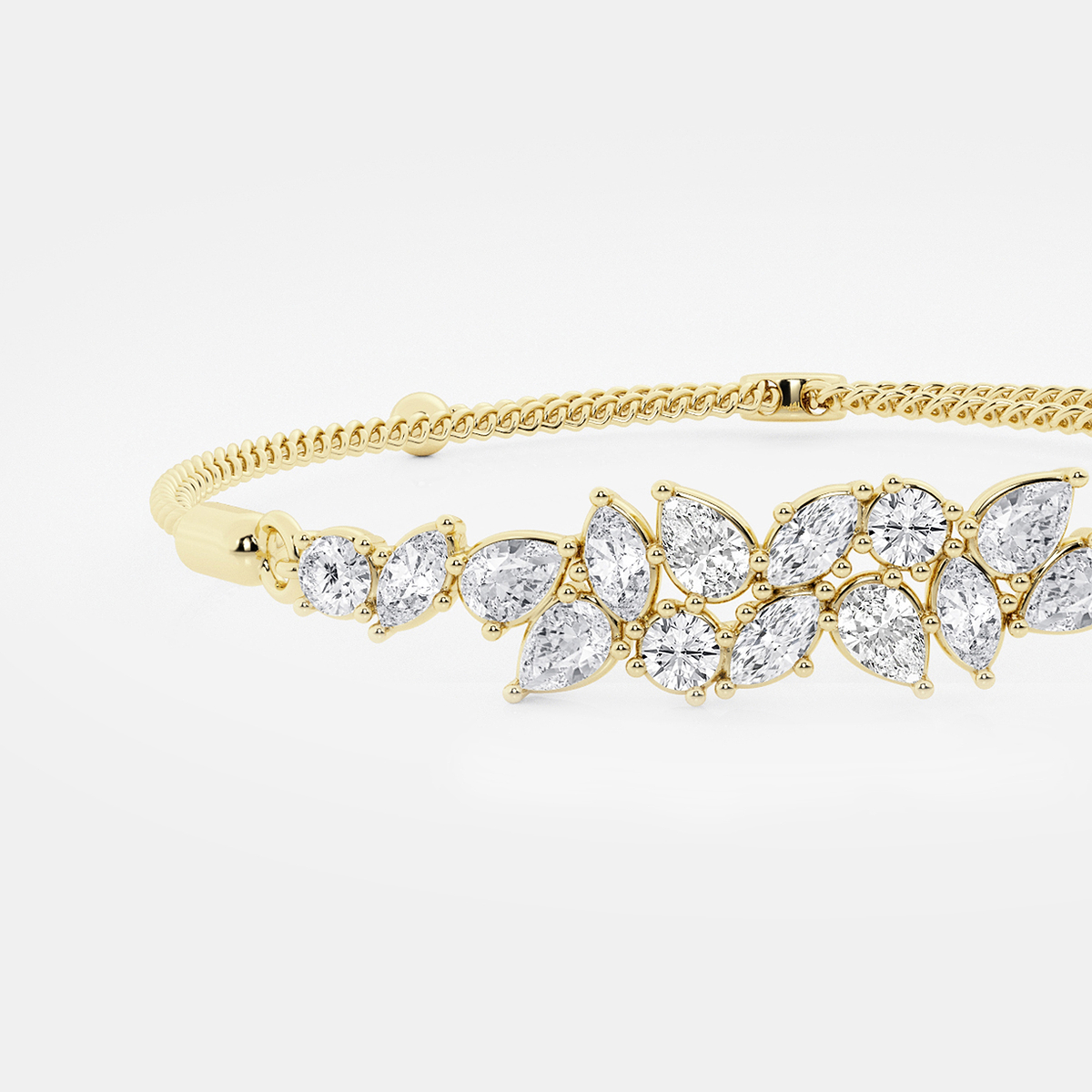 Additional Image 1 for  2 ctw Multi-Shape Lab Grown Diamond Abstract Floral Bolo Bracelet - 9 Inches