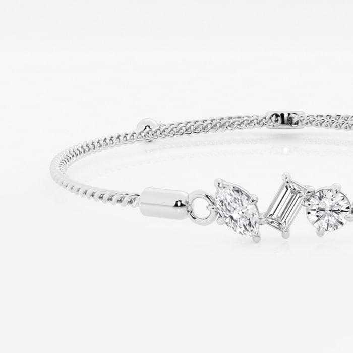 Multi-Shape Three Stone Bolo Fashion Bracelet