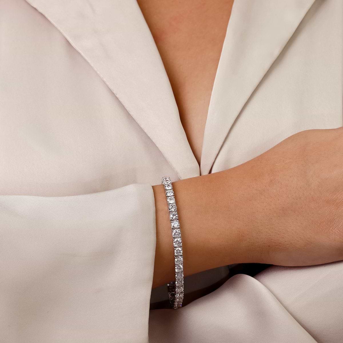 14 ctw Round Lab Grown Diamond Four-Prong Tennis Bracelet - 7.5 Inches