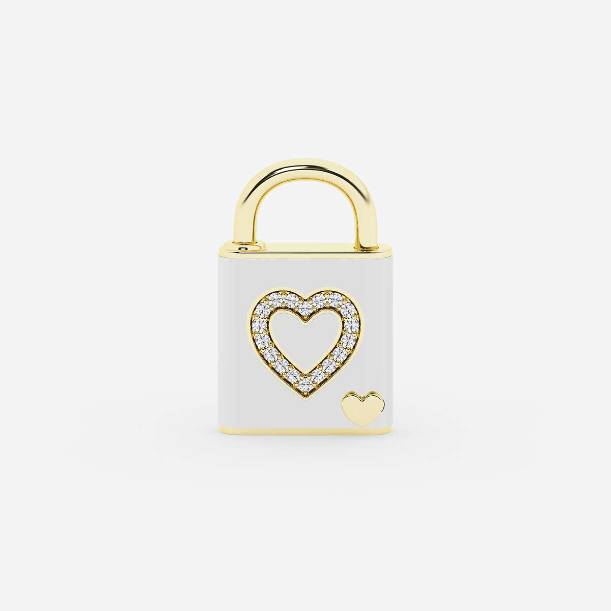Additional Image 1 for  1/4 ctw Round Lab Grown Diamond Heart Design Lock Bracelet with Pearl Ceramic