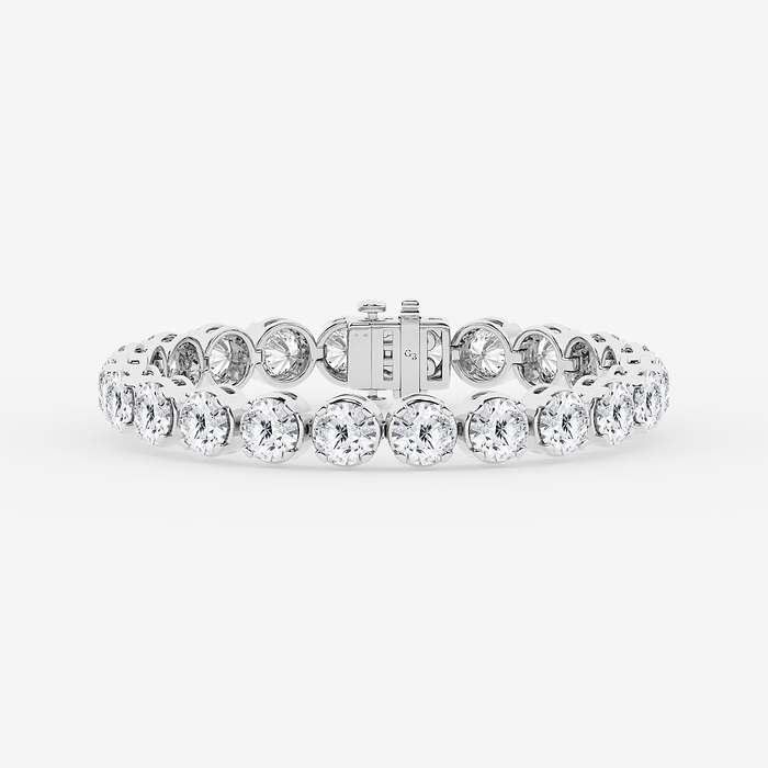 Classic Round Tennis - 25 ctw Round Lab Grown Diamond Four Prong Tennis Bracelet -7 Inches