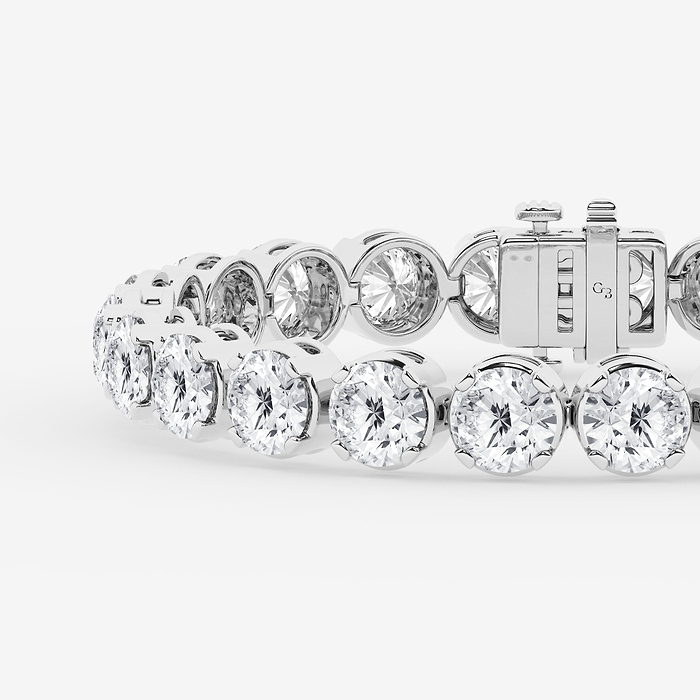 Classic Round Tennis - 25 ctw Round Lab Grown Diamond Four Prong Tennis Bracelet -7 Inches
