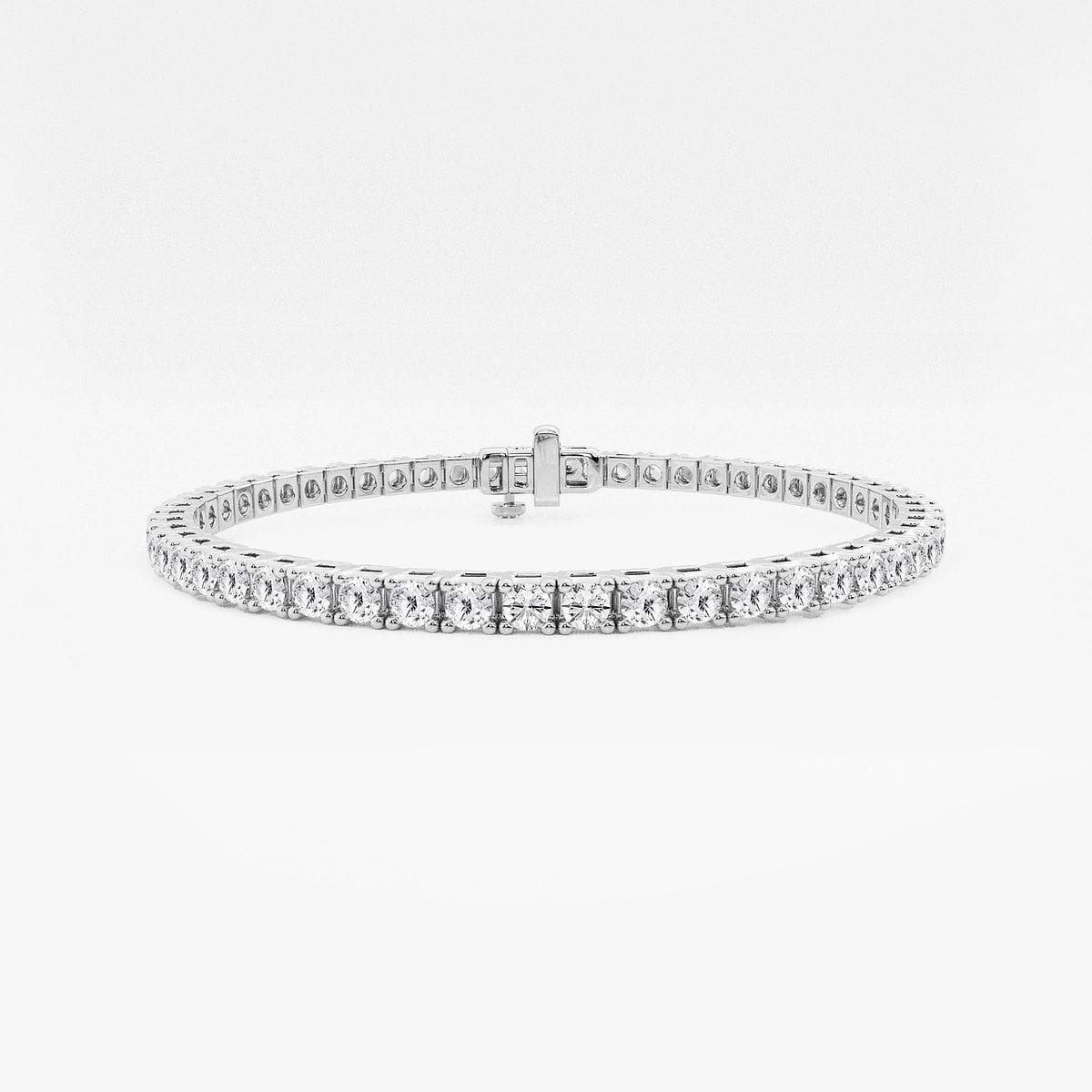 5 ctw Round Lab Grown Diamond Four Prong Box Tennis Bracelet - 6.5 Inches