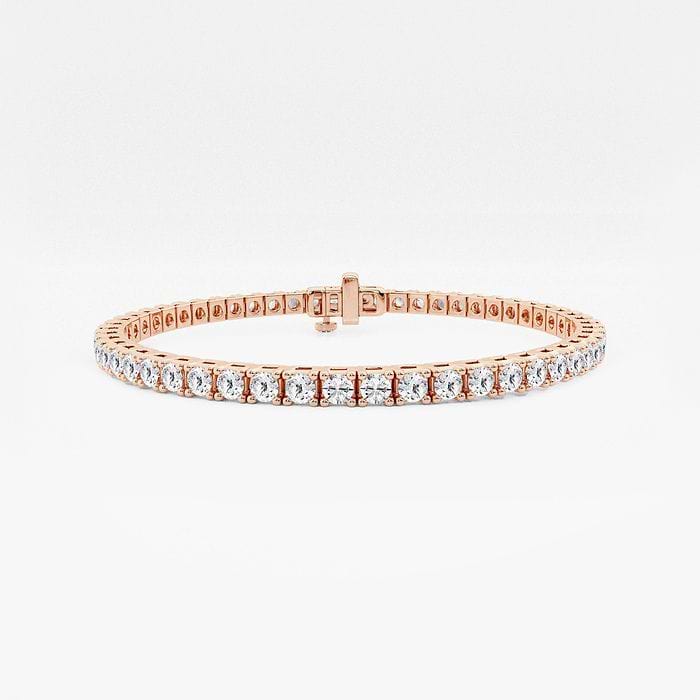 5 ctw Round Lab Grown Diamond Four Prong Box Tennis Bracelet - 6 Inches