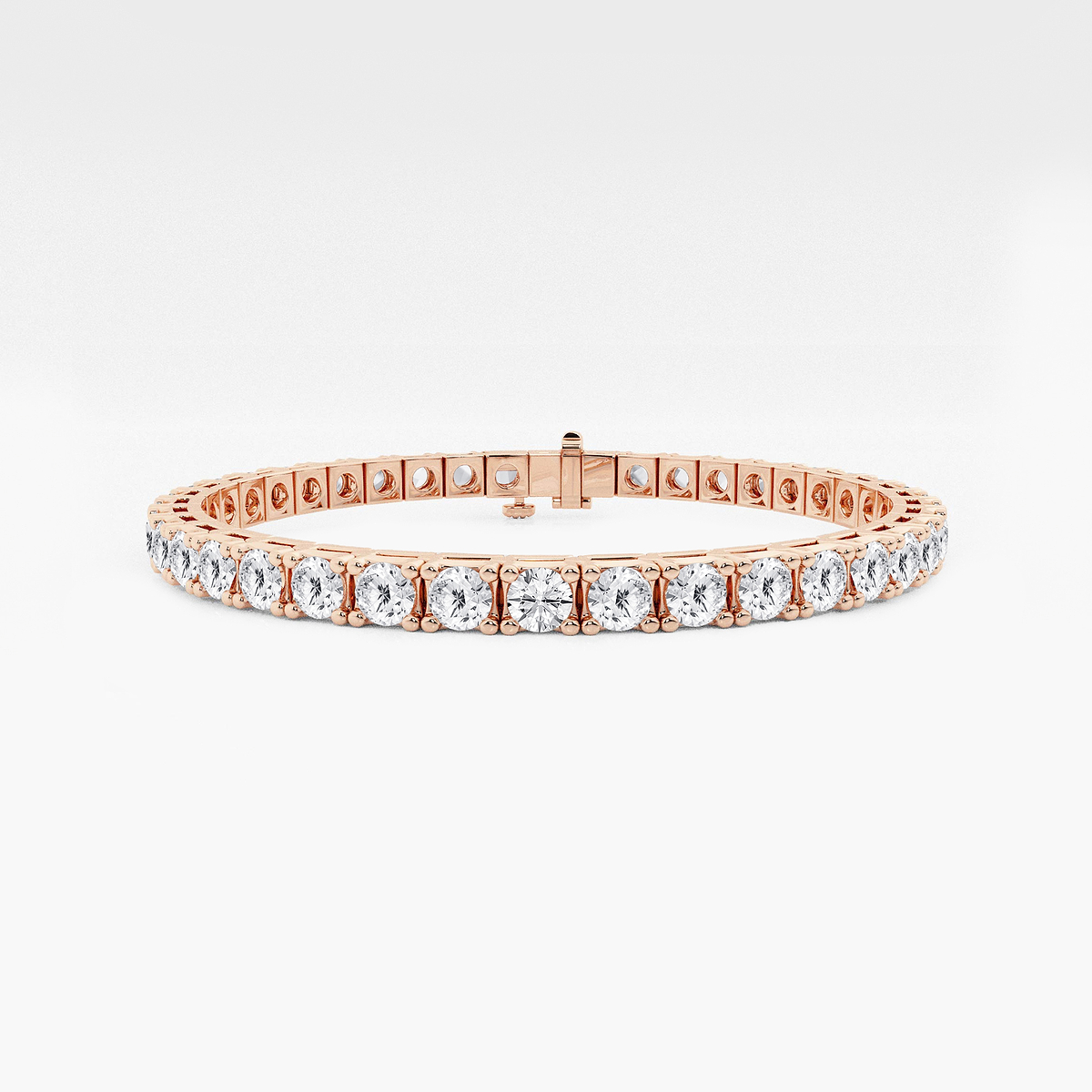 12 ctw Round Lab Grown Diamond Four Prong Box Tennis Bracelet - 6.5 Inches