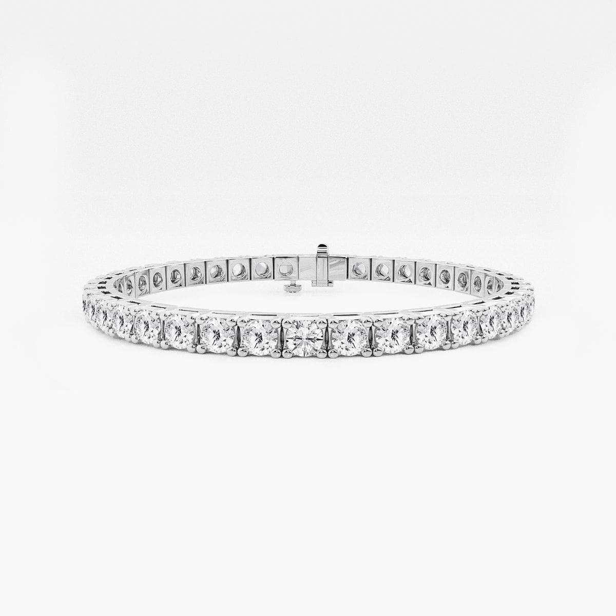10 ctw Round Lab Grown Diamond Four Prong Box Tennis Bracelet - 8 Inches