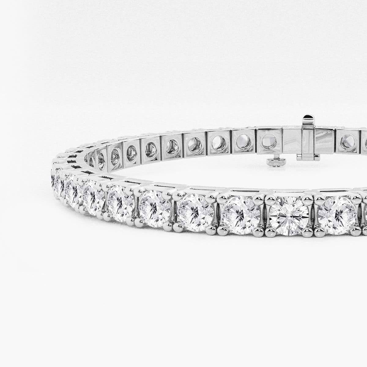 Additional Image 1 for  10 ctw Round Lab Grown Diamond Four Prong Box Tennis Bracelet - 8 Inches
