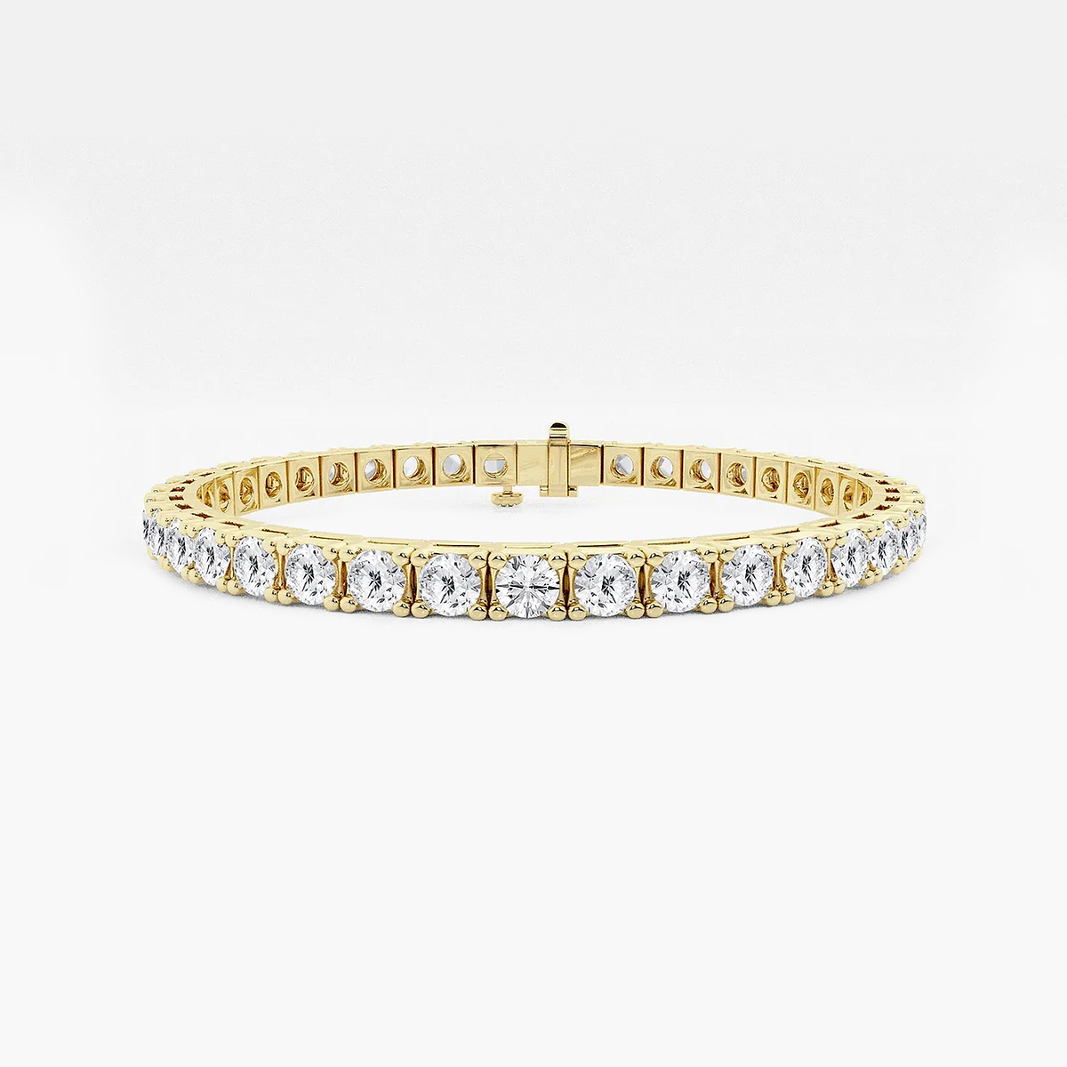 15 ctw Round Lab Grown Diamond Four Prong Box Tennis Bracelet - 6.5 Inches