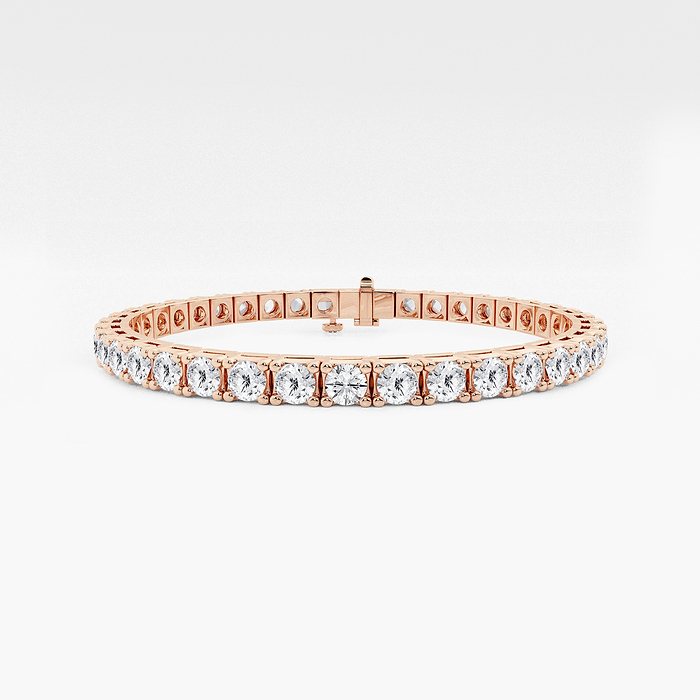 Four Prong Box - 15 ctw Round Lab Grown Diamond Four Prong Box Tennis Bracelet - 8 Inches