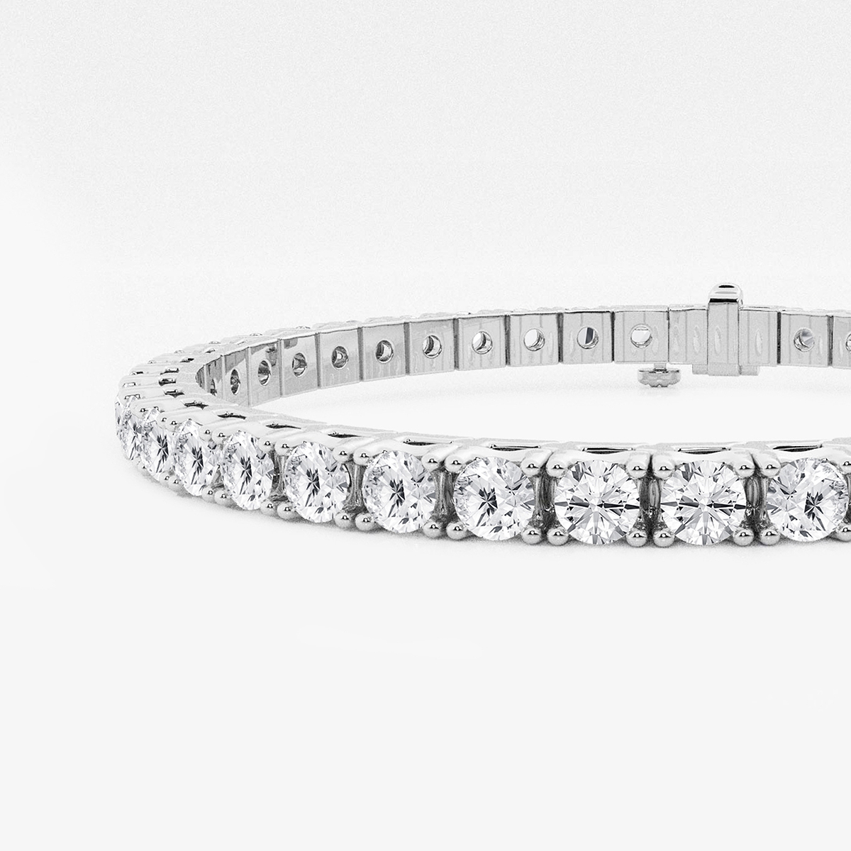 8 ctw Round Lab Grown Diamond Four Prong Box Tennis Bracelet - 8
