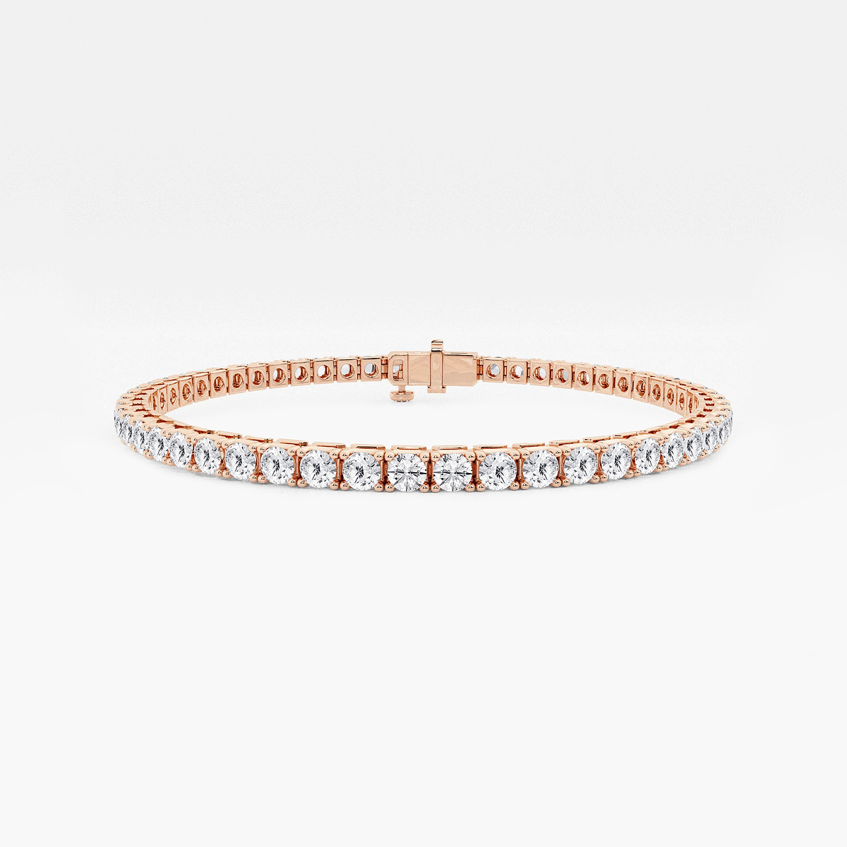 7 ctw Round Lab Grown Diamond Four Prong Box Tennis Bracelet - 6.5 Inches
