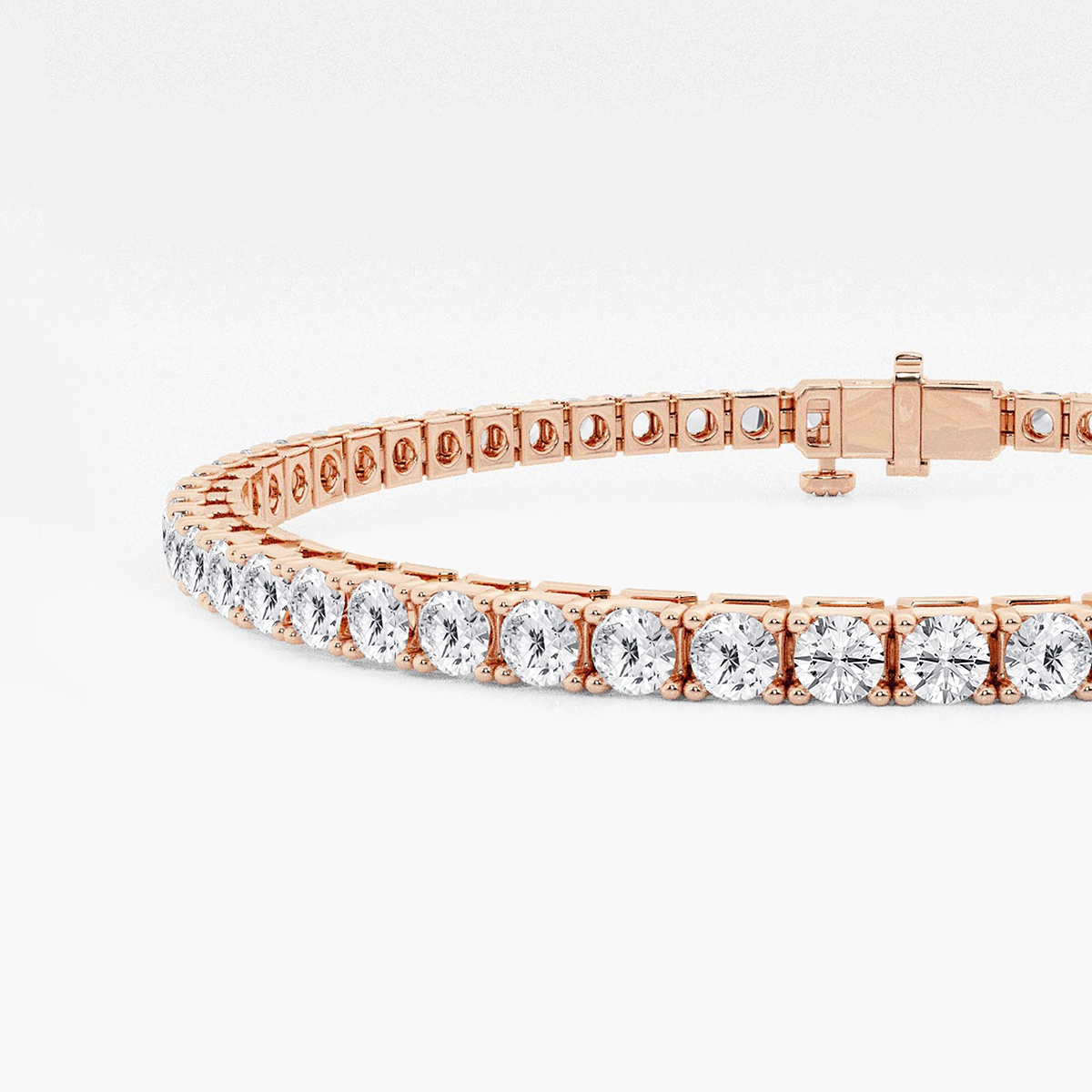 Additional Image 1 for  7 ctw Round Lab Grown Diamond Four Prong Box Tennis Bracelet - 6.5 Inches