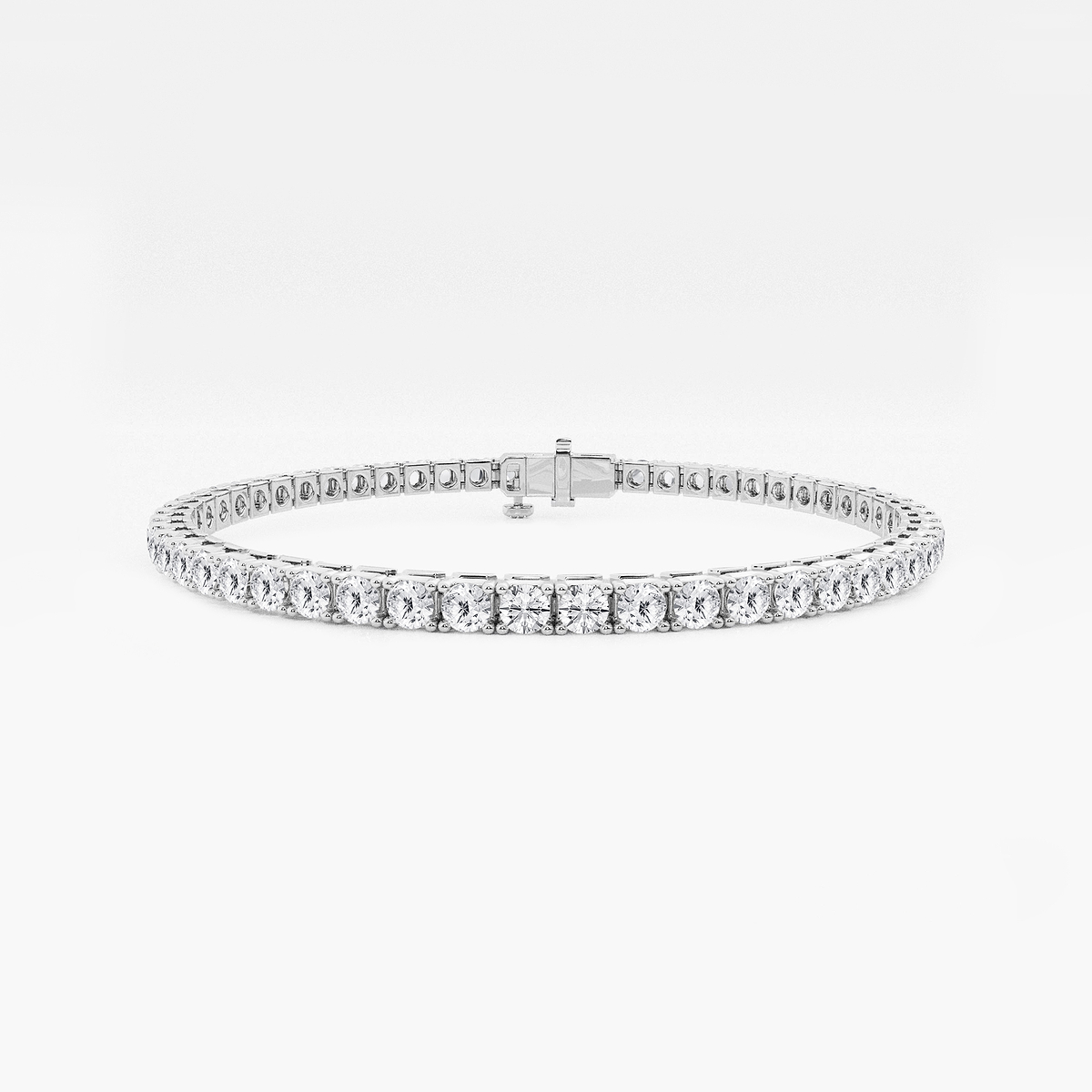 7 ctw Round Lab Grown Diamond Four Prong Box Tennis Bracelet - 6.5 Inches